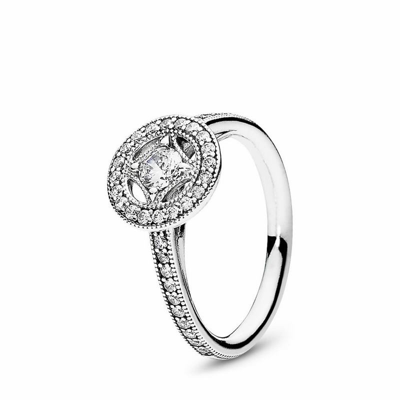 Pandora Vintage Allure Statement Ring - Sterling Silver/Cubic Zirconia - Canada | VC2403MF